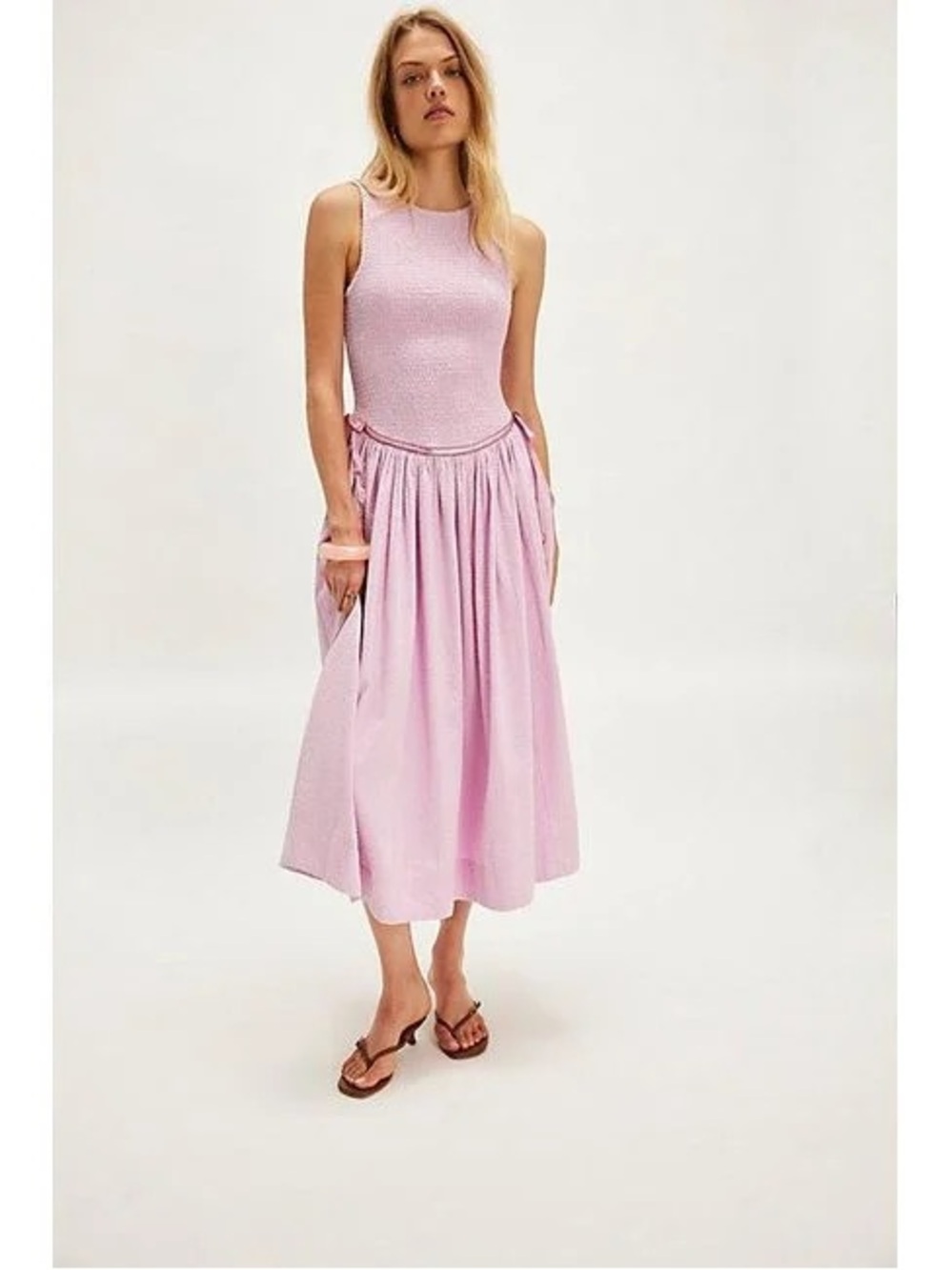 Nightingale Seersucker Midi Dress